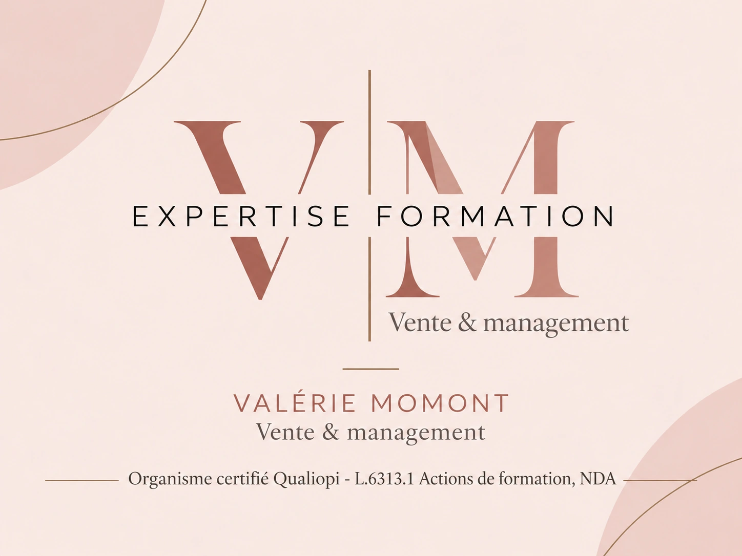 Identité visuelle validée de VM Expertise Formation — Valérie Momont
